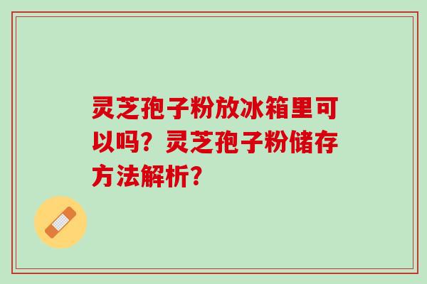 灵芝孢子粉放冰箱里可以吗？灵芝孢子粉储存方法解析？