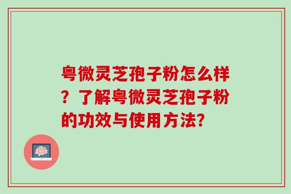 粤微灵芝孢子粉怎么样？了解粤微灵芝孢子粉的功效与使用方法？