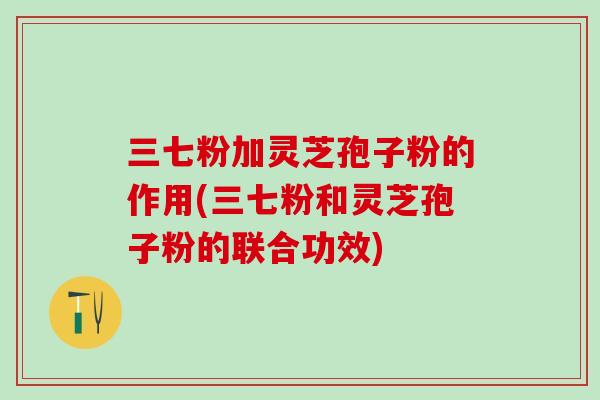 三七粉加灵芝孢子粉的作用(三七粉和灵芝孢子粉的联合功效)