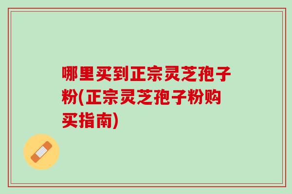 哪里买到正宗灵芝孢子粉(正宗灵芝孢子粉购买指南)