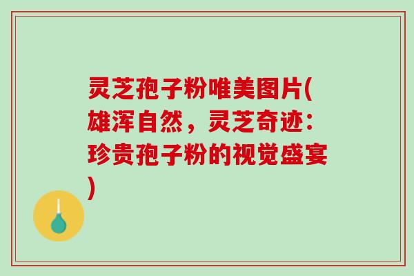 灵芝孢子粉唯美图片(雄浑自然，灵芝奇迹：珍贵孢子粉的视觉盛宴)