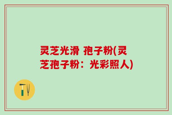 灵芝光滑 孢子粉(灵芝孢子粉:光彩照人) 灵芝光滑 孢子粉(灵芝孢子粉:光彩照人)