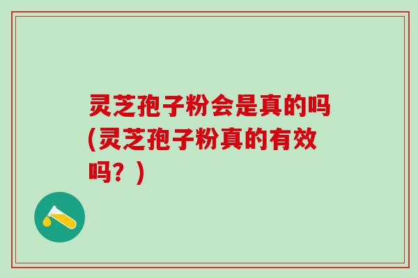 灵芝孢子粉会是真的吗(灵芝孢子粉真的有效吗?) 灵芝孢子粉会是真的吗(灵芝孢子粉真的有效吗?)