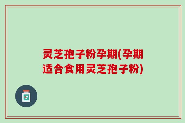灵芝孢子粉孕期(孕期适合食用灵芝孢子粉)