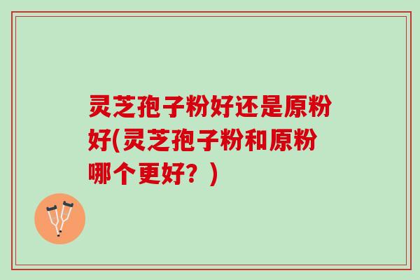 灵芝孢子粉好还是原粉好(灵芝孢子粉和原粉哪个更好?) 灵芝孢子粉好还是原粉好(灵芝孢子粉和原粉哪个更好?)