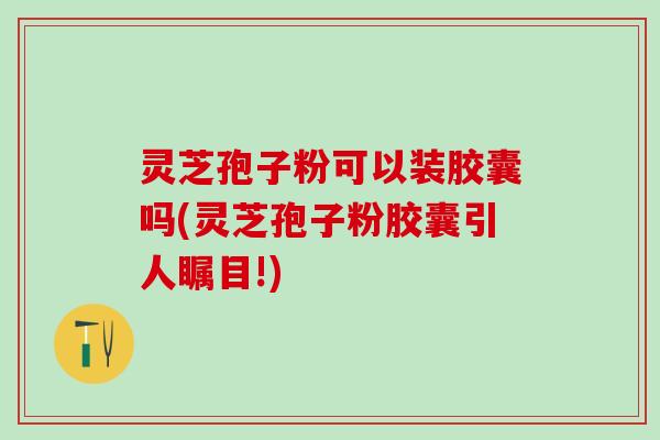 灵芝孢子粉可以装胶囊吗(灵芝孢子粉胶囊引人瞩目!)