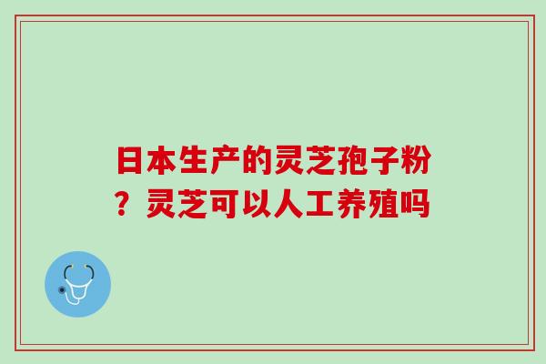 日本生产的灵芝孢子粉？灵芝可以人工养殖吗