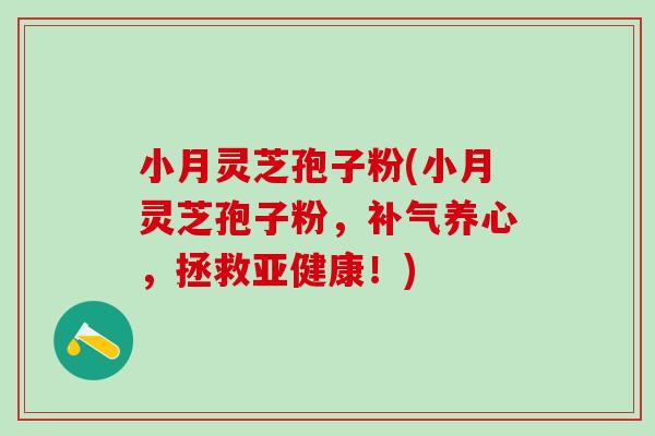 小月灵芝孢子粉(小月灵芝孢子粉，补气养心，拯救亚健康！)