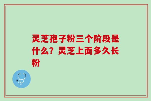 灵芝孢子粉三个阶段是什么?灵芝上面多久长粉 灵芝孢子粉三个阶段是什么?灵芝上面多久长粉