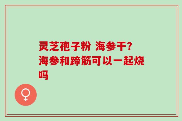 灵芝孢子粉 海参干？海参和蹄筋可以一起烧吗