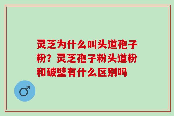 灵芝为什么叫头道孢子粉？灵芝孢子粉头道粉和破壁有什么区别吗