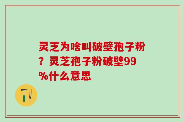 灵芝为啥叫破壁孢子粉？灵芝孢子粉破壁99%什么意思