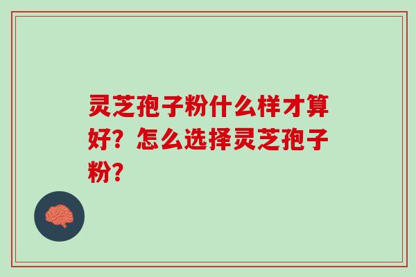灵芝孢子粉什么样才算好？怎么选择灵芝孢子粉？