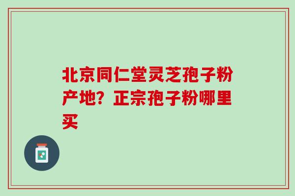 北京同仁堂灵芝孢子粉产地？正宗孢子粉哪里买