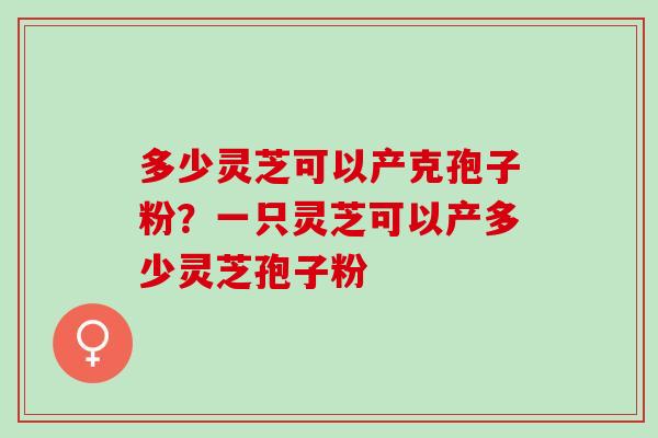 多少灵芝可以产克孢子粉？一只灵芝可以产多少灵芝孢子粉