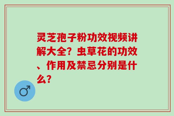 灵芝孢子粉功效视频讲解大全?虫草花的功效、作用及禁忌分别是什么? 灵芝孢子粉功效视频讲解大全?虫草花的功效、作用及禁忌分别是什么?