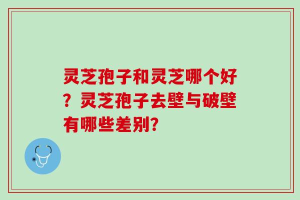 灵芝孢子和灵芝哪个好？灵芝孢子去壁与破壁有哪些差别？