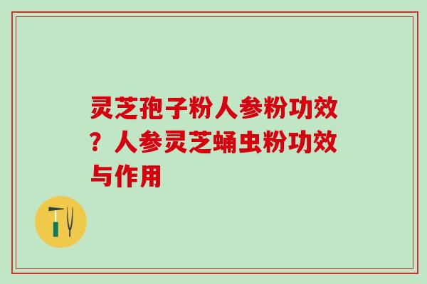 灵芝孢子粉人参粉功效？人参灵芝蛹虫粉功效与作用