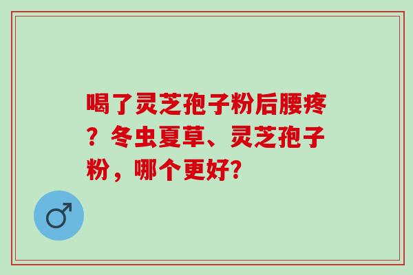 喝了灵芝孢子粉后腰疼？冬虫夏草、灵芝孢子粉，哪个更好？