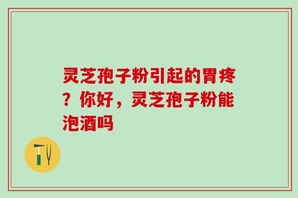 灵芝孢子粉引起的胃疼？你好，灵芝孢子粉能泡酒吗
