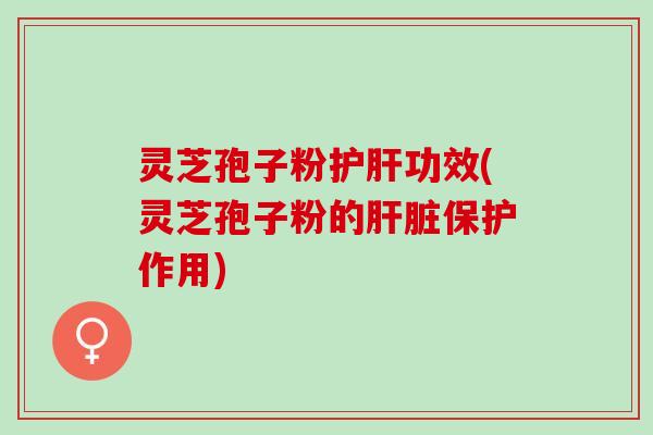 灵芝孢子粉护肝功效(灵芝孢子粉的肝脏保护作用)