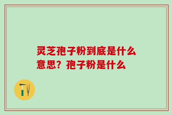 灵芝孢子粉到底是什么意思？孢子粉是什么