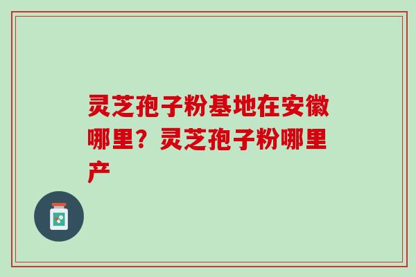 灵芝孢子粉基地在安徽哪里？灵芝孢子粉哪里产