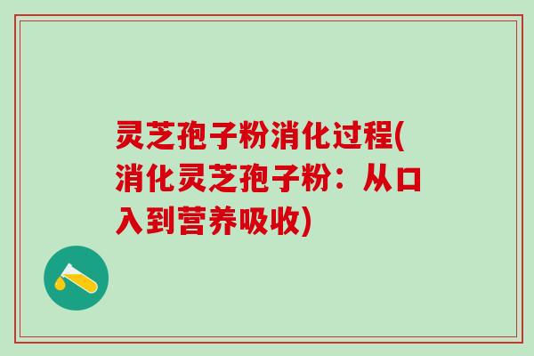 灵芝孢子粉消化过程(消化灵芝孢子粉：从口入到营养吸收)