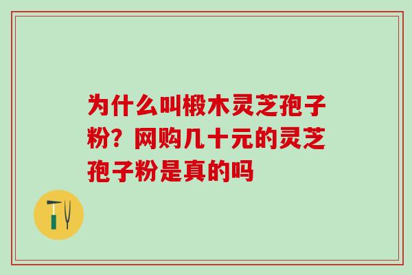 为什么叫椴木灵芝孢子粉？网购几十元的灵芝孢子粉是真的吗