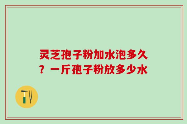 灵芝孢子粉加水泡多久?一斤孢子粉放多少水 灵芝孢子粉加水泡多久?一斤孢子粉放多少水