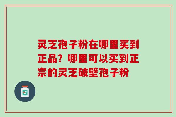 灵芝孢子粉在哪里买到正品？哪里可以买到正宗的灵芝破壁孢子粉