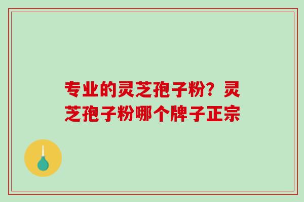 专业的灵芝孢子粉？灵芝孢子粉哪个牌子正宗