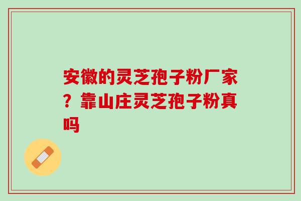 安徽的灵芝孢子粉厂家？靠山庄灵芝孢子粉真吗