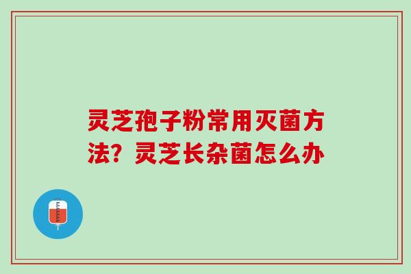 灵芝孢子粉常用灭菌方法？灵芝长杂菌怎么办