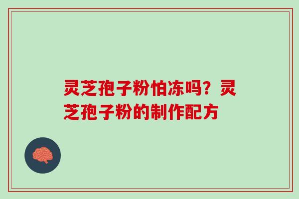 灵芝孢子粉怕冻吗？灵芝孢子粉的制作配方