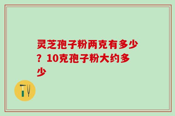 灵芝孢子粉两克有多少？10克孢子粉大约多少