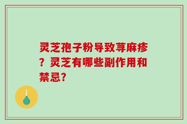 灵芝孢子粉导致荨麻疹？灵芝有哪些副作用和禁忌？