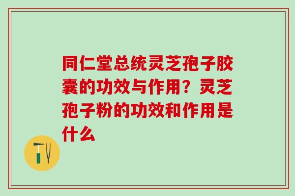 同仁堂总统灵芝孢子胶囊的功效与作用？灵芝孢子粉的功效和作用是什么