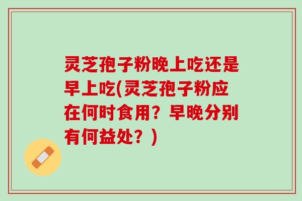 灵芝孢子粉晚上吃还是早上吃(灵芝孢子粉应在何时食用？早晚分别有何益处？)