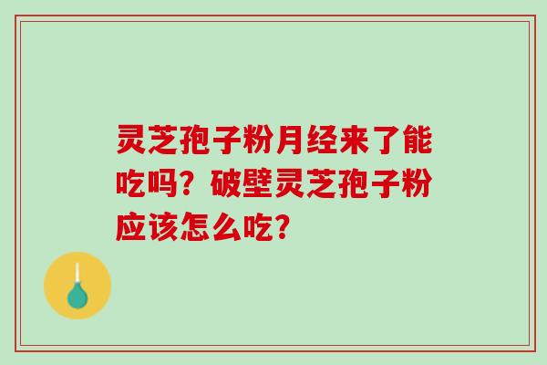 灵芝孢子粉月经来了能吃吗？破壁灵芝孢子粉应该怎么吃？