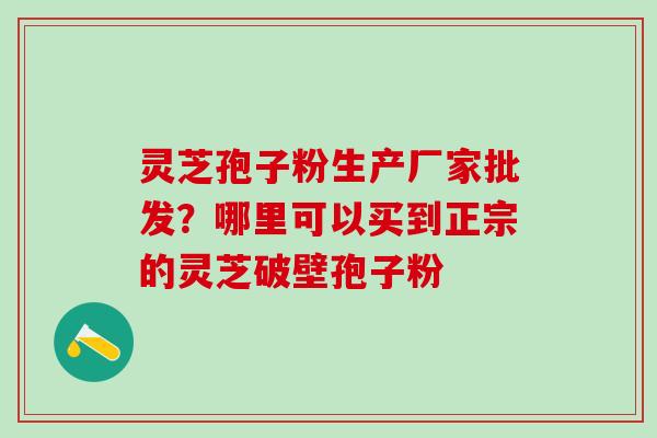 灵芝孢子粉生产厂家批发？哪里可以买到正宗的灵芝破壁孢子粉