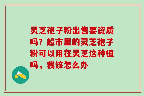 灵芝孢子粉出售要资质吗?超市里的灵芝孢子粉可以用在灵芝这种植吗,我该怎么办 灵芝孢子粉出售要资质吗?超市里的灵芝孢子粉可以用在灵芝这种植吗,我该怎么办