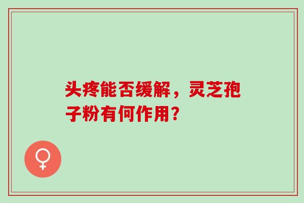 头疼能否缓解，灵芝孢子粉有何作用？