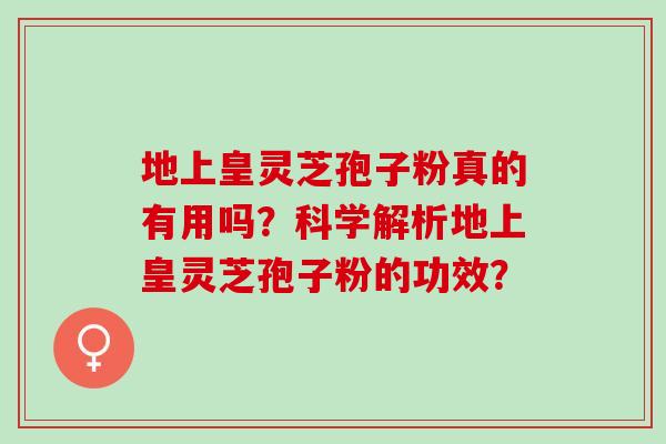 地上皇灵芝孢子粉真的有用吗?科学解析地上皇灵芝孢子粉的功效? 地上皇灵芝孢子粉真的有用吗?科学解析地上皇灵芝孢子粉的功效?