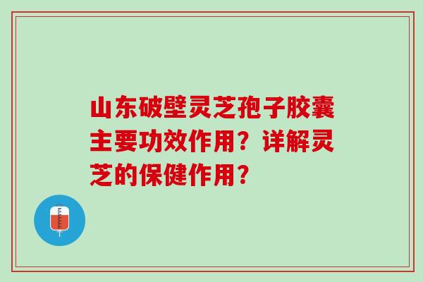 山东破壁灵芝孢子胶囊主要功效作用？详解灵芝的保健作用？