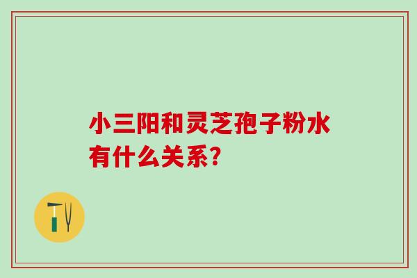小三阳和灵芝孢子粉水有什么关系？