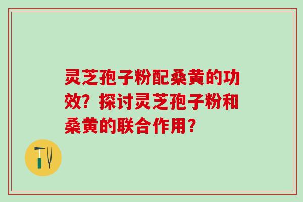 灵芝孢子粉配桑黄的功效？探讨灵芝孢子粉和桑黄的联合作用？