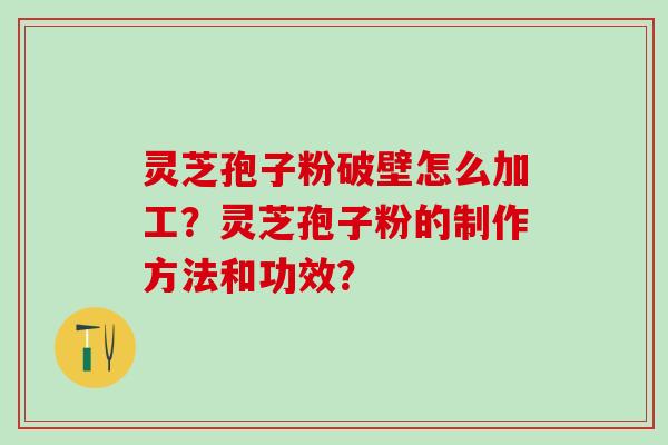 灵芝孢子粉破壁怎么加工？灵芝孢子粉的制作方法和功效？