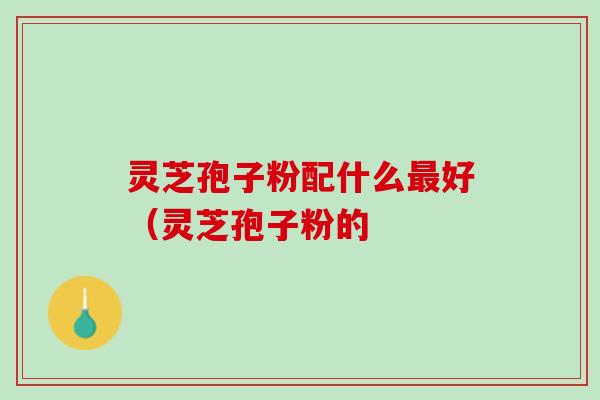 灵芝孢子粉配什么最好（灵芝孢子粉的