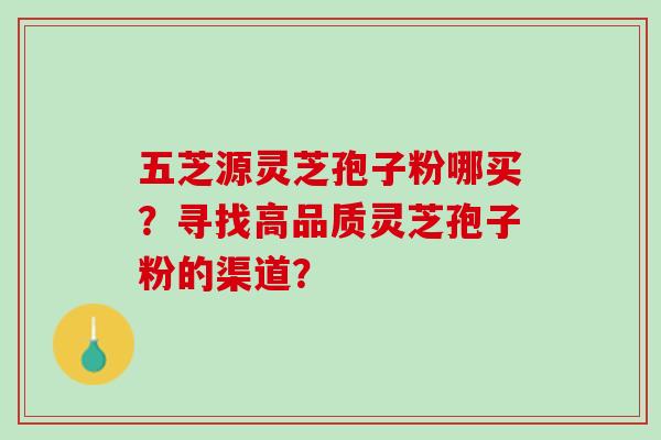 五芝源灵芝孢子粉哪买？寻找高品质灵芝孢子粉的渠道？